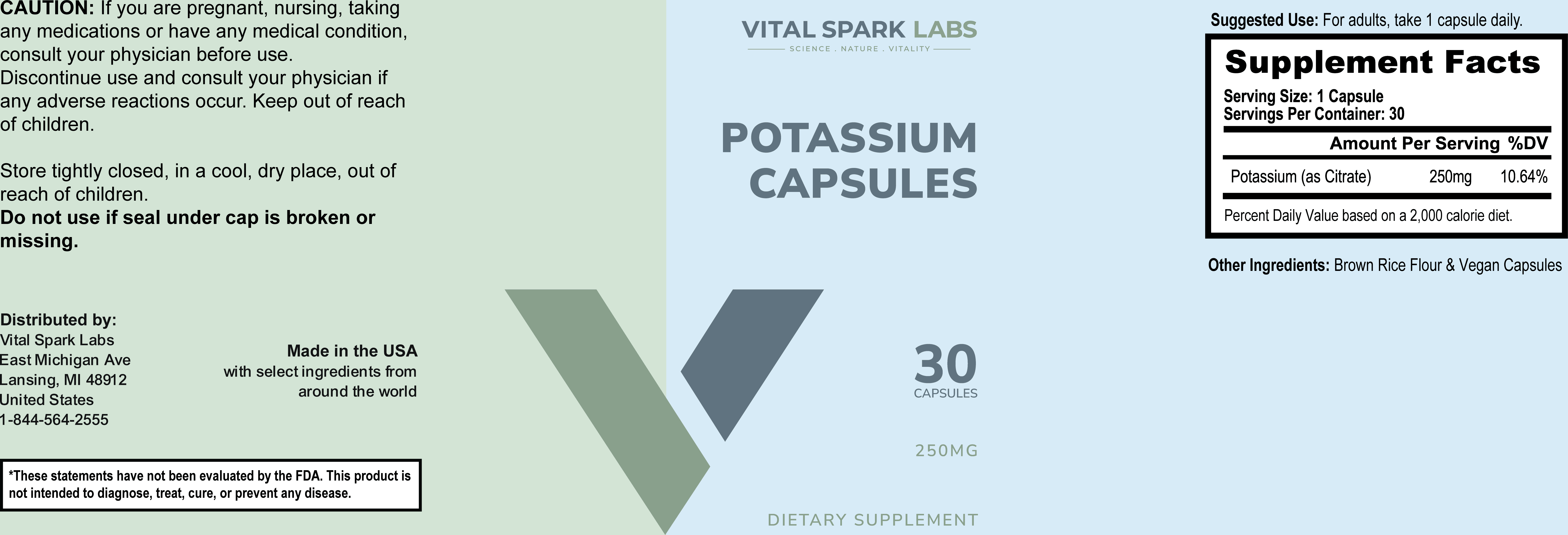 Potassium Capsules 30 Count